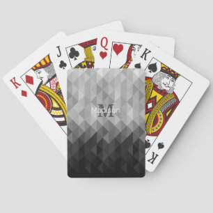 Jeu De Cartes Triangle gris carré géométrique motif Monogramme