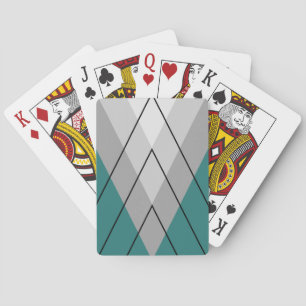Jeu De Cartes Triangles gris sur arrière - plan turquoise