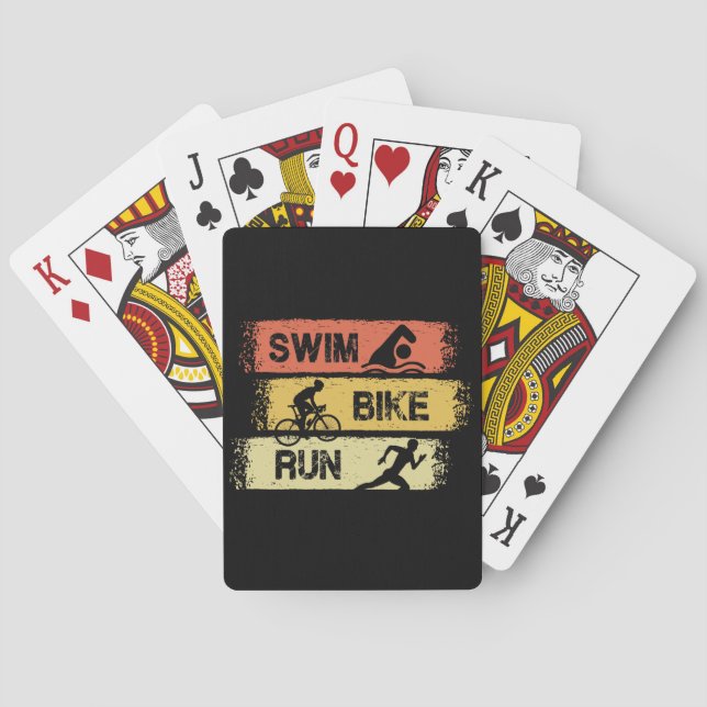 Jeu De Cartes Triathlon - Course à vélo de natation (dos)