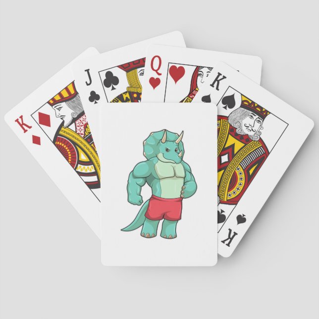 Jeu De Cartes Tricératops comme Bodybuilder à Bodybuilding (dos)