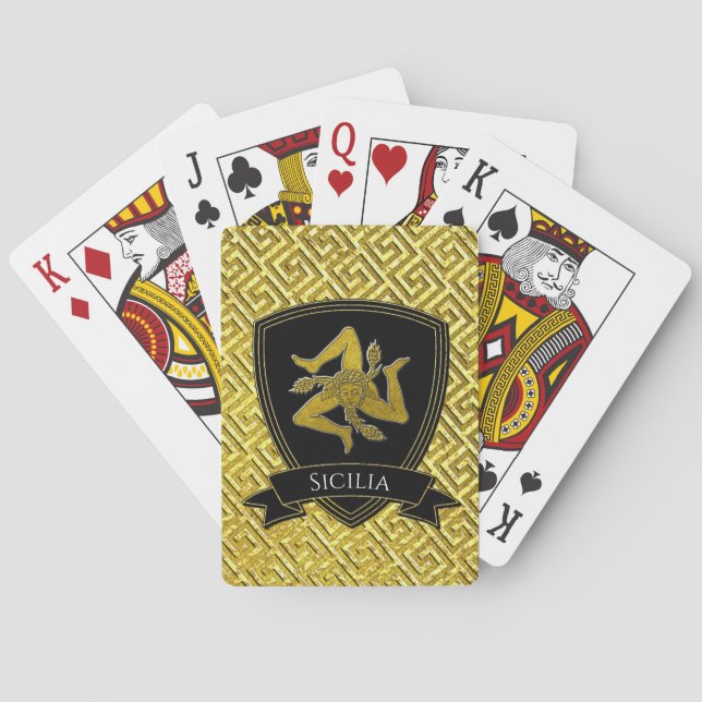 Jeu De Cartes Trinacria sicilien votre texte (dos)