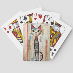 Jeu De Cartes Triste Chat Gros Yeux Peint