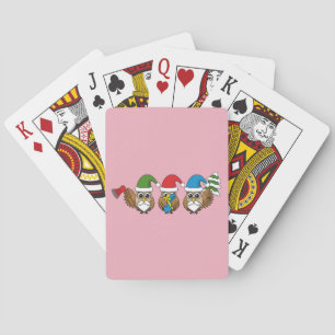 Jeu De Cartes Trois chouettes naines de Noël amusantes