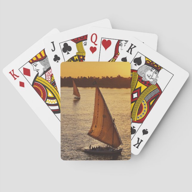 Jeu De Cartes Trois falukas avec vues sur le Nil à (dos)
