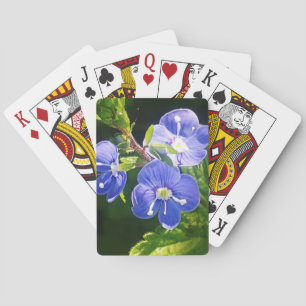 Jeu De Cartes Trois fleurs bleues