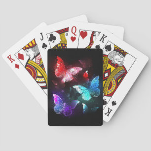 Jeu De Cartes Trois papillons brillants sur l'arrière - plan de 