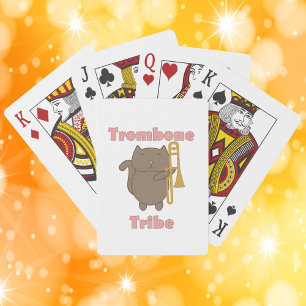 Jeu De Cartes Trombone Tribe Marron Kawaii Chat Rose