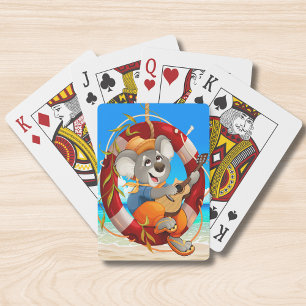 Jeu De Cartes Tropical Beach Guitar Jouer Koala