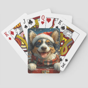 Jeu De Cartes Trottinette de Noël pour chien Blue Heeler