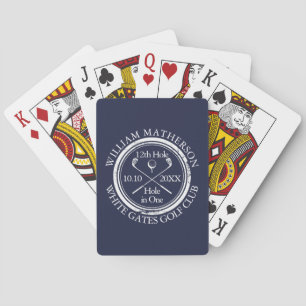 Jeu De Cartes Trou en un de golf bleu marine personnalisé