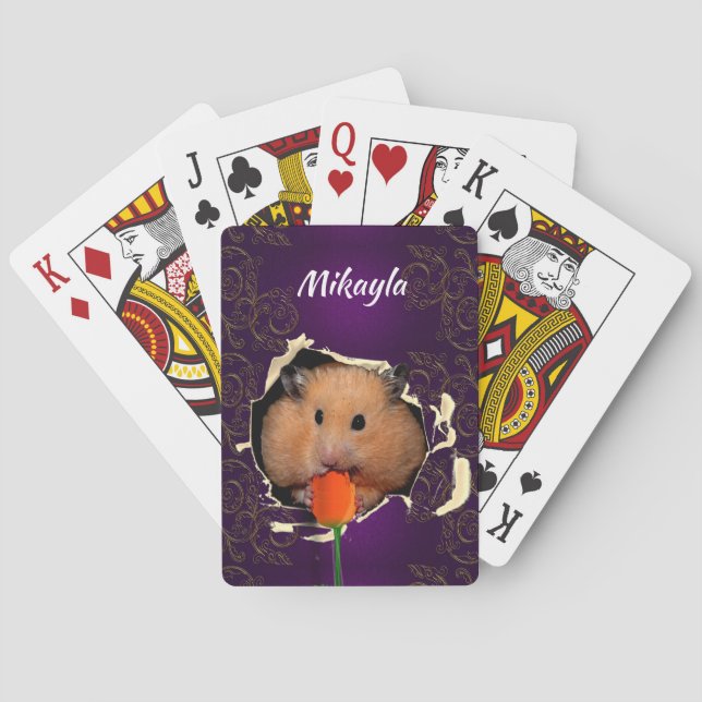 Jeu De Cartes Trou Hamster Chews en jouant aux cartes (dos)