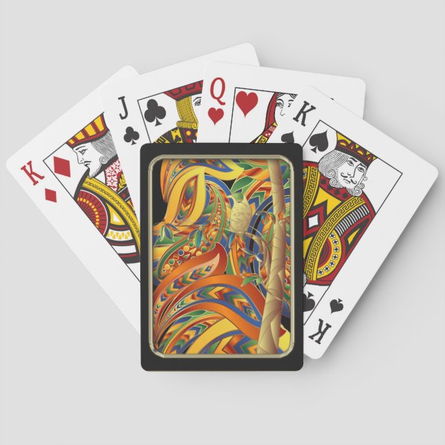 Jeu De Cartes Trouvez l'oiseau Abstrait Art Playing Cards (dos)