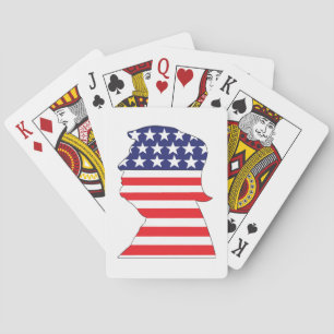 Jeu De Cartes Trump 2024 Silhouette étoiles et rayures