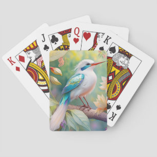 Jeu De Cartes Turquoise aile crête blanche Imaginaire Oiseau