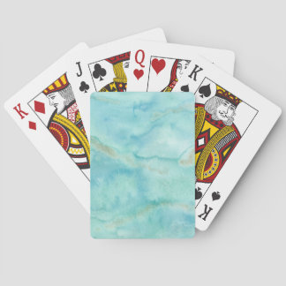 Jeu De Cartes Turquoise Aqua Bleu Abstrait Aquarelle Côtière