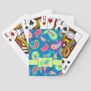 Jeu De Cartes Turquoise bleu vert moderne Motif Paisley