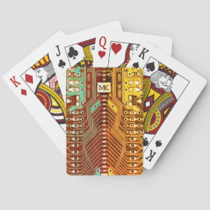 Jeu De Cartes Turquoise & Jaune Retro Geek Electronique Ajouter 