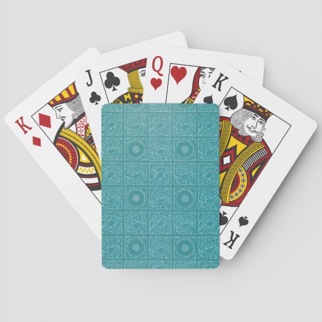 Jeu De Cartes Turquoise Tile Motif (par William Morris) (dos)