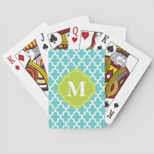 Jeu De Cartes Turquoise & Vert Moderne Marocain Personnalisé Mon
