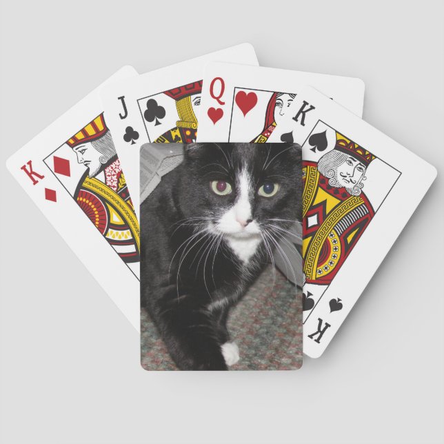 Jeu De Cartes Tuxedo Cat noir et blanc (dos)