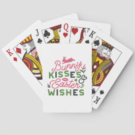 Jeu De Cartes Typographie de Pâques joyeuse - Baisers de lapin