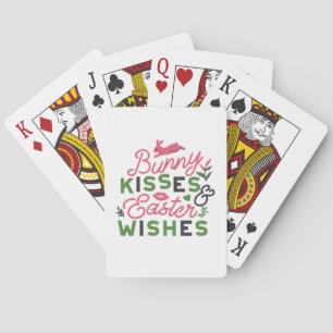 Jeu De Cartes Typographie de Pâques joyeuse - Baisers de lapin