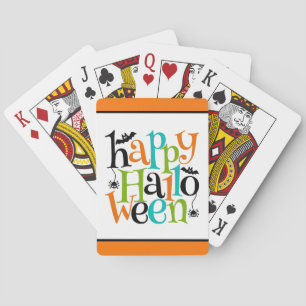 Jeu De Cartes Typographie d'Halloween moderne Bats Araignées