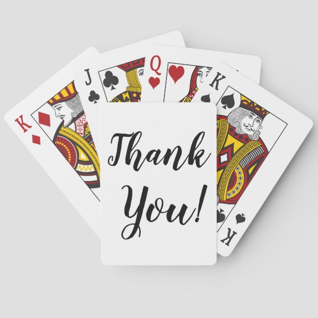 Jeu De Cartes Typographie Merci Noir Et Blanc (dos)