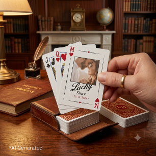 Jeu De Cartes Typographie minimaliste de photo avec initiales pe