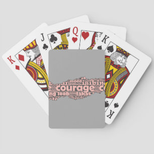 Jeu De Cartes Typographie moderne du Courage Gris et Rose