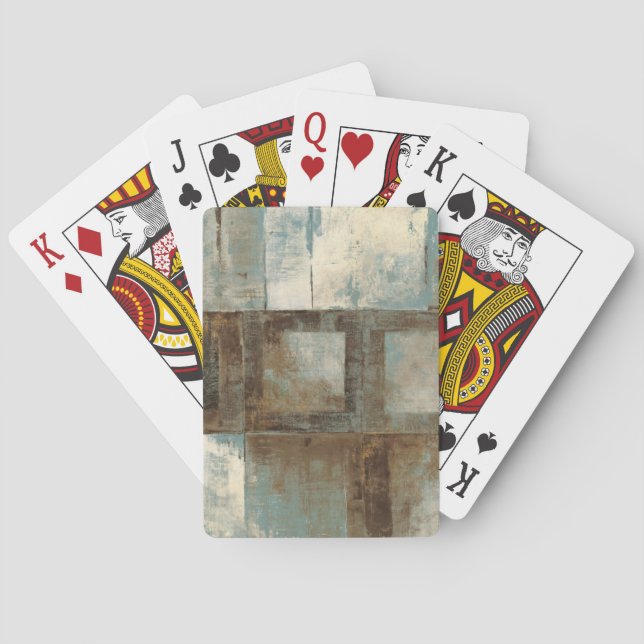 Jeu De Cartes Un Abstrait en bleu et Brown (dos)