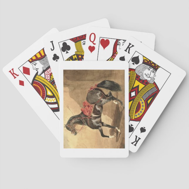 Jeu De Cartes Un cheval Arabe (la semaine fixé sur le papier) (dos)