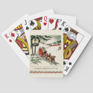 Jeu De Cartes Un Cheval et un chariot Noël enjoué