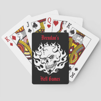Jeu De Cartes Un crâne démon personnalisable en flammes