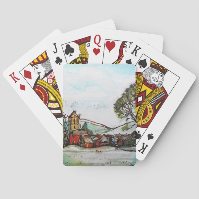 Jeu De Cartes Un croquis du village britannique idyllique (dos)