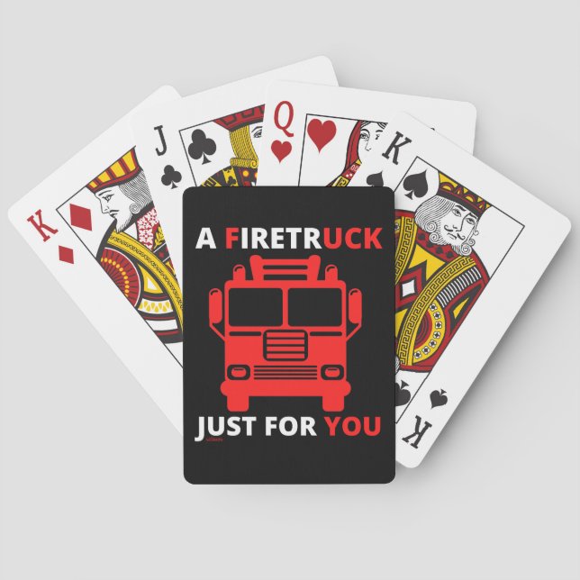 Jeu De Cartes UN FIRETRUCK JUSTE POUR VOUS amusant jeu de mots (dos)