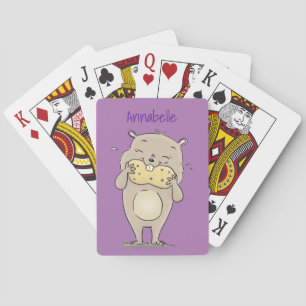 Jeu De Cartes Un joli hamster souriant avec un dessin animé d'ar