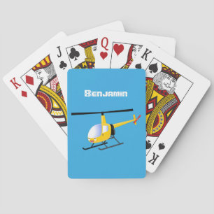 Jeu De Cartes Un joli hélicoptère de dessin animé jaune