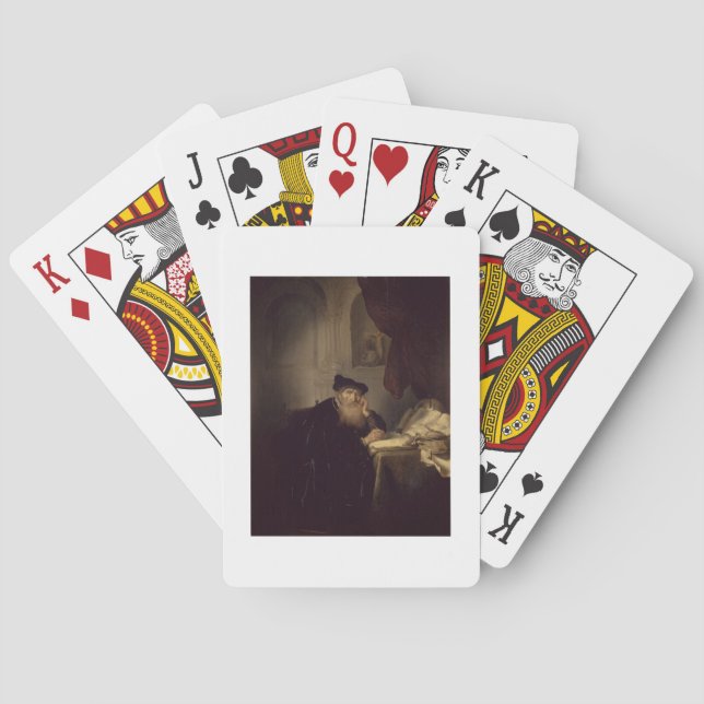 Jeu De Cartes Un philosophe, 1635 (huile sur panneau) (dos)
