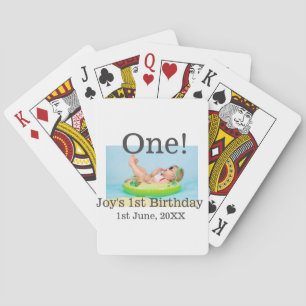 Jeu De Cartes Un premier anniversaire photo moderne ajouter nom