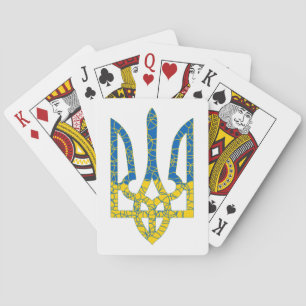 Jeu De Cartes Un trident ukrainien texturé drapeau d'Ukraine cou