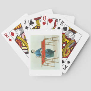 Jeu De Cartes Une femme broderie, plaque 41 de 'Le costume ou