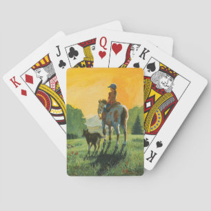 Jeu De Cartes Une fille et ses cartes de jeu de cheval