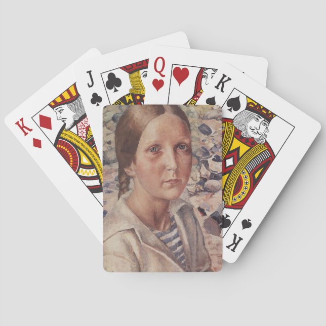 Jeu De Cartes Une fille sur une plage de galets en Russie (dos)