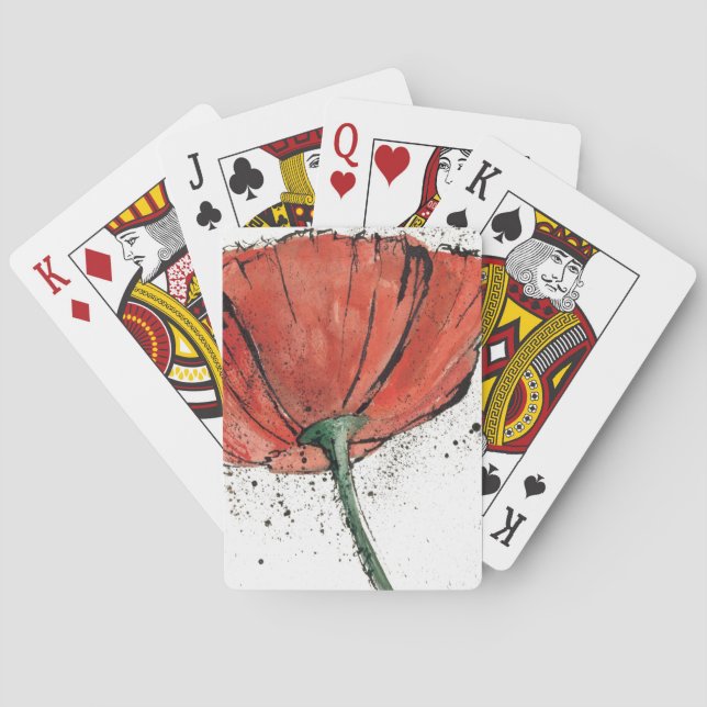 Jeu De Cartes Une fleur fermée sur un arrière - plan blanc (dos)