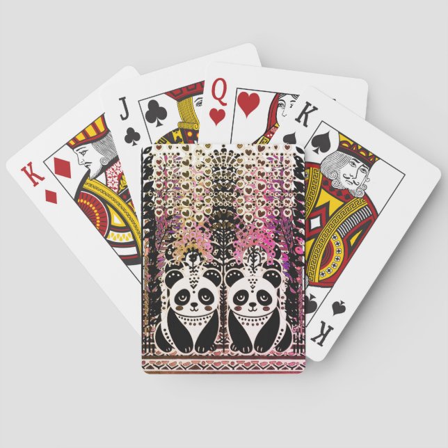 Jeu De Cartes Une paire de pandas en forêt (dos)