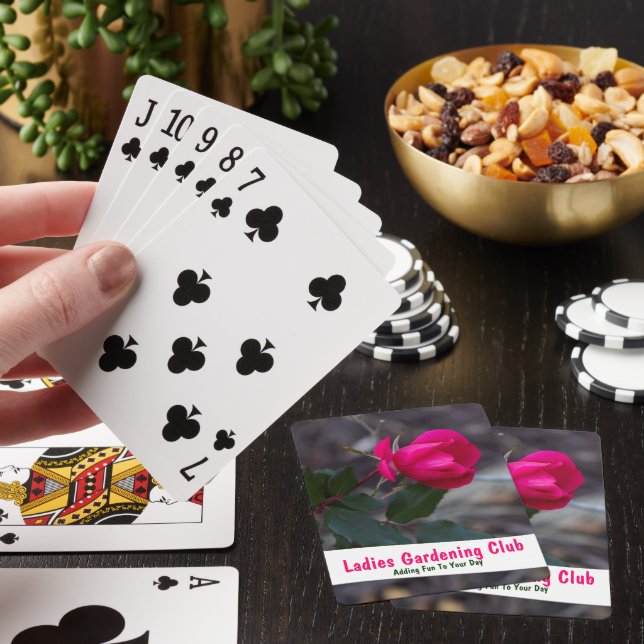 Jeu De Cartes Une seule courbe rose photo personnalisée (In Situ)