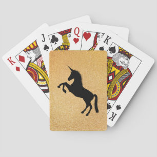 Jeu De Cartes Unicorne Noire Et Parties scintillant