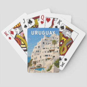 Jeu De Cartes Uruguay Casapueblo Illustration Voyage Art Rétro