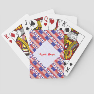 Jeu De Cartes USA Amérique Drapeau Carrelé Rouge Personnalisé